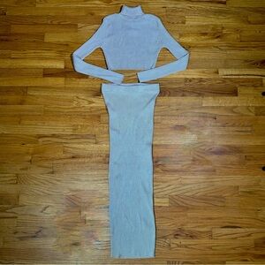 Sweater Two Piece | Crop Turtle Neck and Maxi Skirt Set